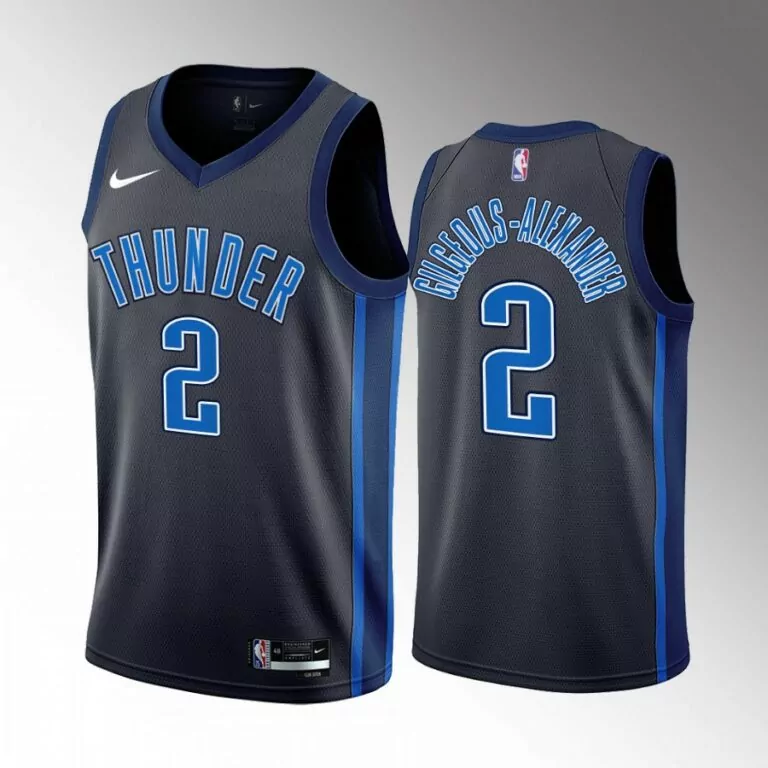 Shai Gilgeous-alexander 2 Jersey Black Oklahoma City Thunder Finals Men Stitched